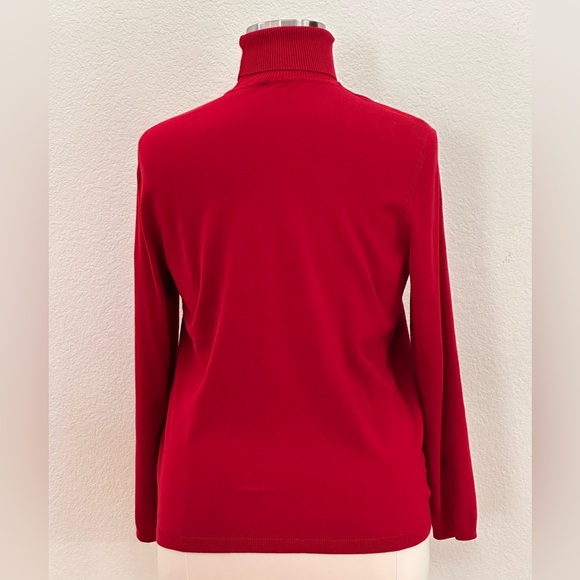 Chico’s red turtleneck knit sweater, sz 3 - Picture 3 of 7